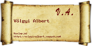 Völgyi Albert névjegykártya