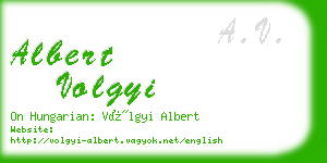 albert volgyi business card